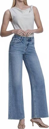 Flying Monkey High Rise Hotfix Stone Wide Leg Jeans In Glow Wash