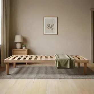 Talamo Italia Talamo Italia - Dmora - Somier Cuadrado Y Medio Dabatne, Base Ortop&eacute;dica Con Listones De Madera, 100% Made In Italy, Cm 120x190h31
