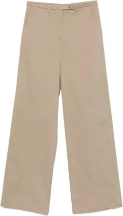 Emporio Armani Broeken, Dames, Bruin, XS, Katoen, Wijde broek