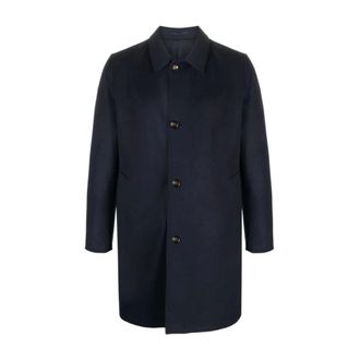 Kired Kired - Single-breasted jas - Heren - Mantels - Blauw - Maat: 2XL Zijde