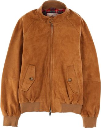 Baracuta Warm Brown Suede Tartan Jacket