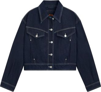 HUGO BOSS C_Bomber Trucker 1.0 - Dames - Spijkerjassen - Blauw - S - Katoen - Jassen