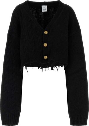VETEMENTS Black Frayed Cardigan