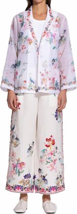 Ranna Gill Eva Floral Jacket In Ivory