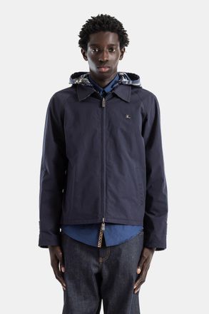 Burberry Mens Reversible Check Cotton Twill Navy Hodson Jacket Blue