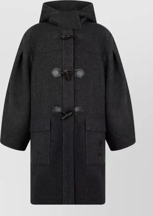 Ganni wool cashmere hooded duffle coat