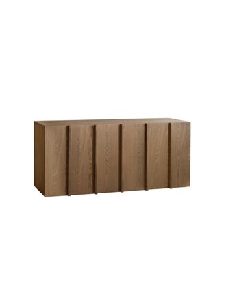 Deco Wood Aparador chapa de fresno natural con listones avellana 160x40cm