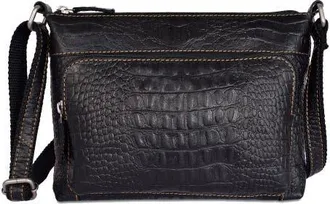 Jack Georges Hornback Croco Mini City Crossbody in Black at Nordstrom