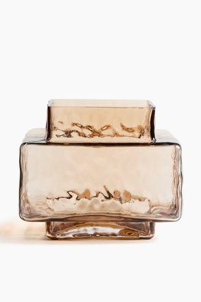 H&M Grosse Vase aus strukturiertem Glas - Beige