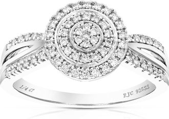Vir Jewels 1/4 cttw Lab Grown Diamond Engagement Ring in Sterling Silver For Women