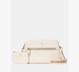 Kate Spade New York Womens Emma Camera Bag in White | Pebble Leather