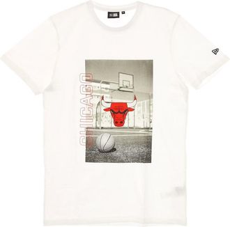 New Era New Era, T-Shirts, male, White, Size: XL Chicago Bulls Photographic Tee White