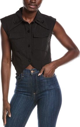 Gracia Open V-Bottom Hem Sleeveless Top