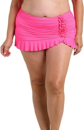 La Blanca Island Ruffle Skirted Bikini Bottoms in Bright Pink at Nordstrom, Size 22W