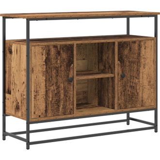vidaXL Aparador De Madera Envejecida Y Acero 100x35x80 Cm Vidaxl