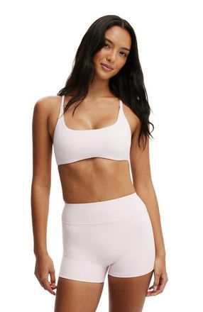Cotton On Womens Active Ultra Luxe Strappy Cross Back Crop in Cherry Dream at Nordstrom, Size Medium
