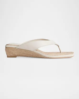 Rag & Bone Jo Jute and Leather Thong Wedge Sandals