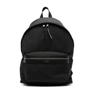 Saint Laurent City Rugzak - Heren - Tassen - Zwart - Maat: ONE Size Leer