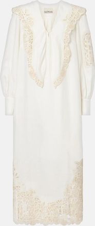 Alemais Al&eacute;mais x LRNCE Rosemary embroidered linen midi dress