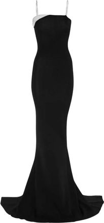 Jacquemus Aro Fitted Maxi Jurk - Dames - Avondkleed - Zwart - S - Polyester - Kleedjes