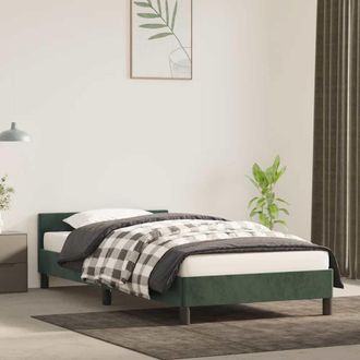vidaXL Estructura Cama Sin Colch&oacute;n Terciopelo Verde Oscuro 100x200 Cm Vidaxl