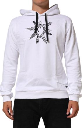 Dolce & Gabbana White Sacred Heart Hooded Sweatshirt Mens Sweater (Pre-Owned)
