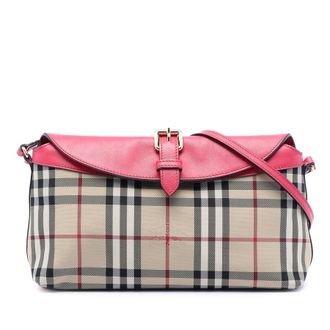 Burberry Pre-owned Burberry Haymarket Check Canvas Leah Crossbody X1BVGMSOCU0M88EI