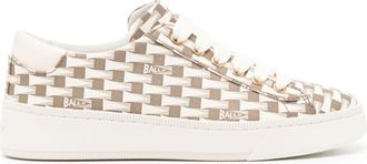 Bally geometric-print leather sneakers - women - Leather/Rubber/Leather - 38.5 - Brown