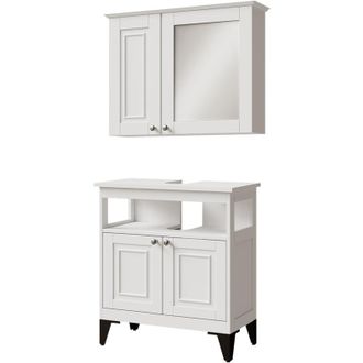 Vicco Conjunto de muebles de baño Vanity, Blanco, 2 partes