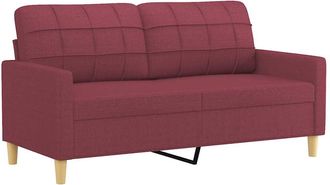 vidaXL Sof&aacute; De 2 Plazas De Tela Rojo Tinto 140 Cm Vidaxl