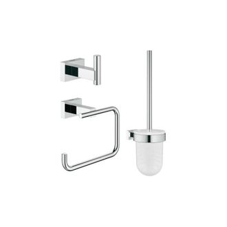 GROHE Juego De Accesorios Essentials Cube 3 En 1 Con Percha + Dispensador De Papel + Escobilla De Ba&ntilde;o (40757001) - Grohe