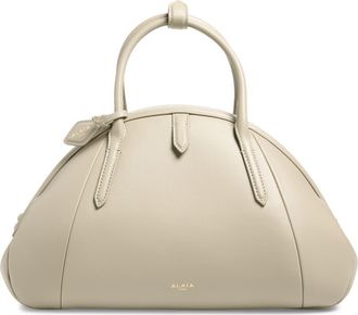 Alaia Small Leather Top Handle Bag in Beige Grise at Nordstrom