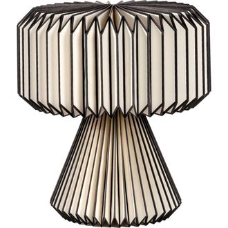 Jonathan Y Designs Zelda 12.8 Modern Art Deco Paper Pleated Shade Accent LED Table Lamp in Black Natural at Nordstrom