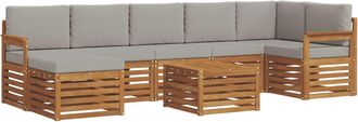 vidaXL Conjunto De Sof&aacute;s De Exterior 8 Uds. Gris Natural Y Claro Vidaxl