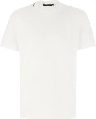 Dolce & Gabbana Logo Patch T-shirt - Heren - T-shirts - Wit - XL - Katoen - Tops