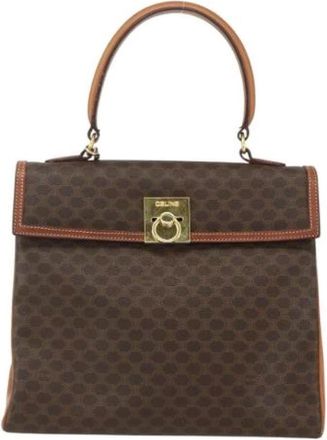 Celine Pre-owned Handbags, female, Brown, Size: ONE SIZE Pre-owned Vintage Canvas Handbag