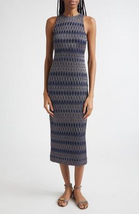 Missoni 3D Diamond Pattern Lam&eacute; Midi Dress in Blue Tones at Nordstrom, Size 10 Us