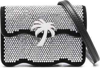 Palm Angels Palm Beach Micro Party crossbody bag - women - Goat Skin/Polyester/Polyurethane/Viscose - OS - Black