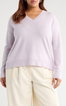Nordstrom Cashmere V-Neck Sweater in Purple Evening at Nordstrom Rack, Size 1 X