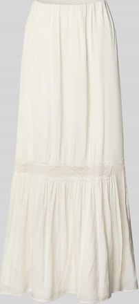 Gina Tricot Maxirock mit Spitzenbesatz in Ecru, Größe M
