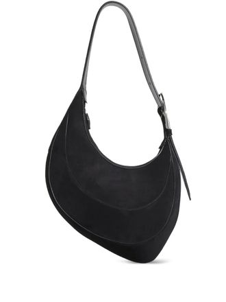 MUGLER crescent suede shoulder bag - women - Suede - One Size - Black