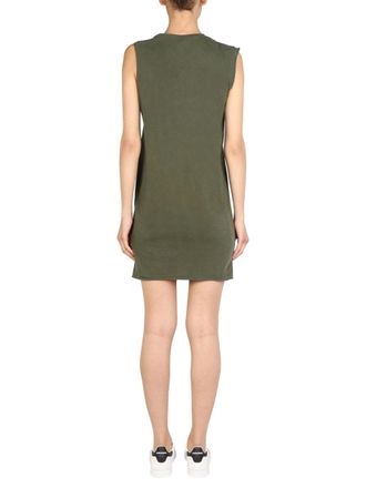 Dsquared2 Cotton Round-Neckline Mini Dress - Green