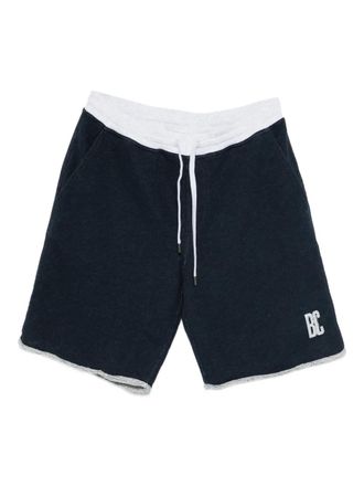 Brunello Cucinelli drawstring logo shorts - Blauw
