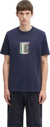 Barbour Wax Can Tee - Heren - T-shirts - Blauw - XL - Katoen - Tops