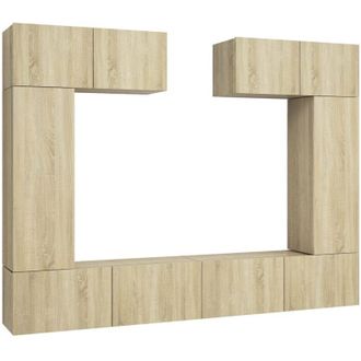 vidaXL Vidaxl - Set Muebles De Sal&oacute;n Tv 6 Pzas Madera Ingenier&iacute;a Roble Sonoma