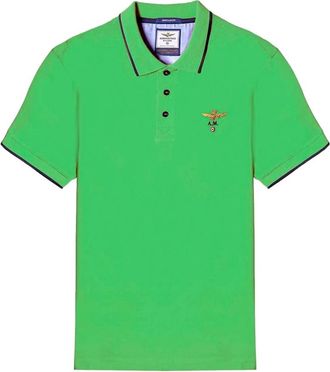 Aeronautica Korte mouw katoenen poloshirt groen - Heren - Polos - Groen - XL - Katoen - Tops