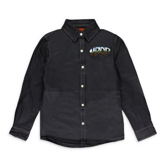 Who Decides War by Ev Bravado BLACK LEATHER WORK BUTTON-DOWN SHIRT