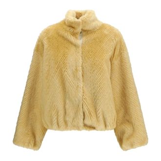 Forte_Forte Chaqueta Bomber de Pelo Sint&eacute;tico Chevron - Jackets - Mujer - Amarillo - S