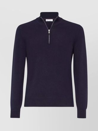 Brunello Cucinelli ribbed high-neck cashmere knit sweater