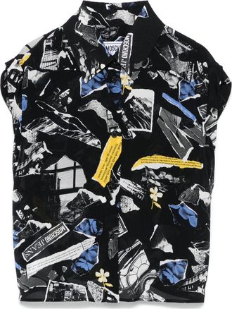Moschino Camicia con stampa patchwork - Nero